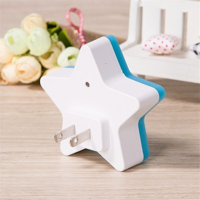 Remote Controller Cute Star LED Plug-in Light Sensor Control Bedside Wall Lamp Baby Sleeping Light Night Light