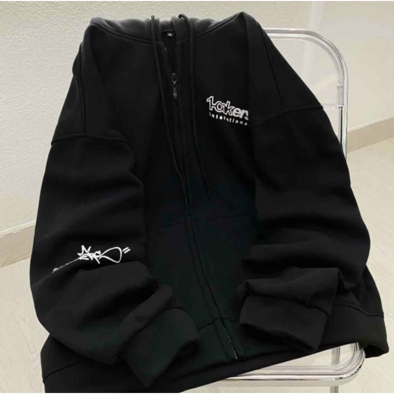 Áo khoác hoodie khoá bo tay Free shipHodie nữ form rộng dài vải nỉ chất đẹp giá rẻ không xù lông hàng quảng châu