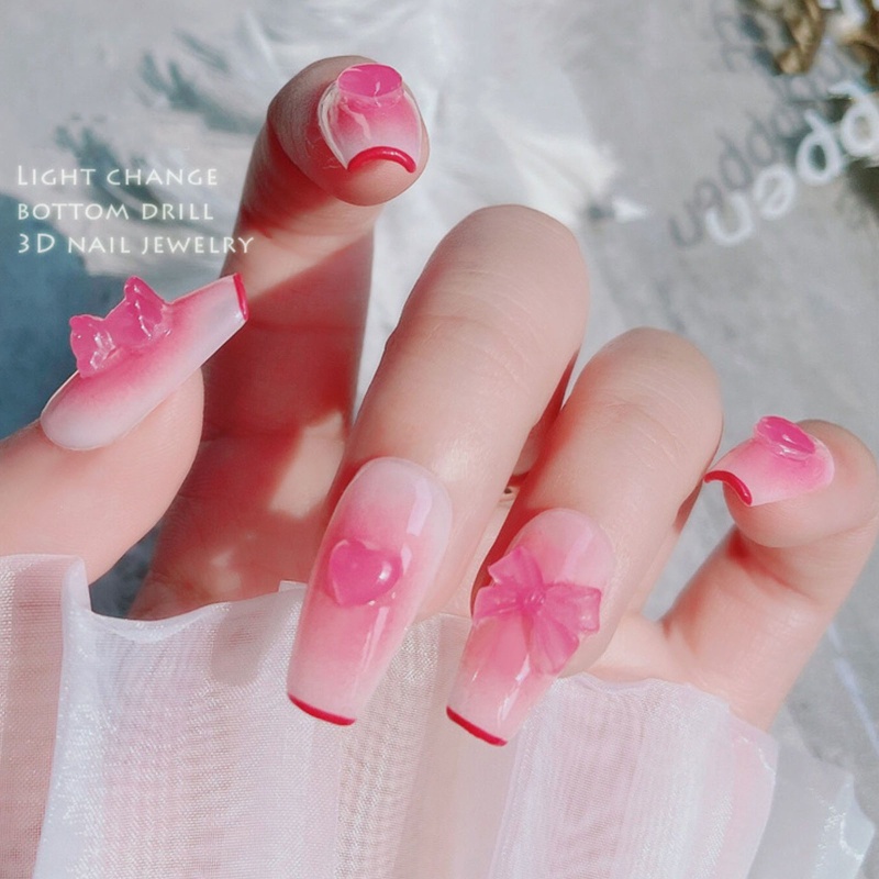 Phụ Kiện Trang Trí Móng Tay Hình Trái Tim 3D Dễ Thương