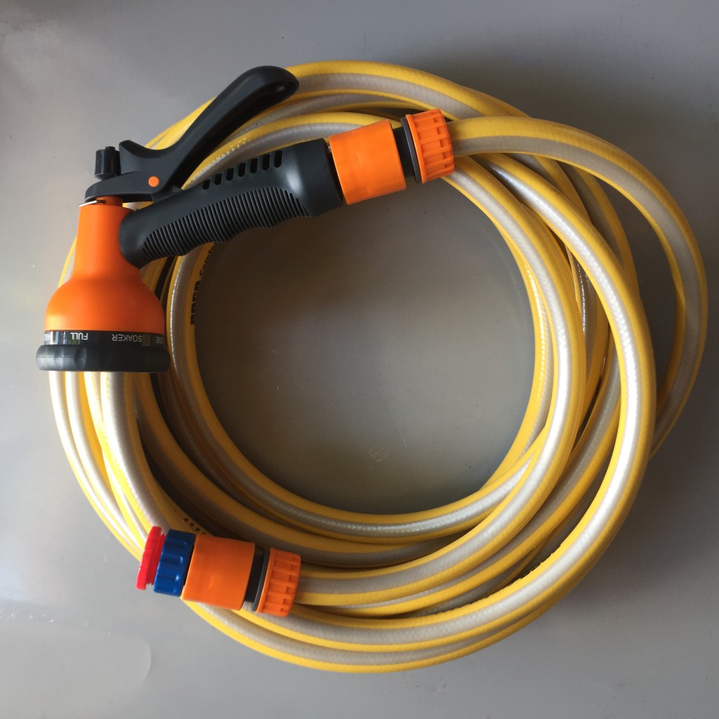 Bộ vòi tưới cây rửa xe 10m-15m-20m tay bóp 8 chế độ