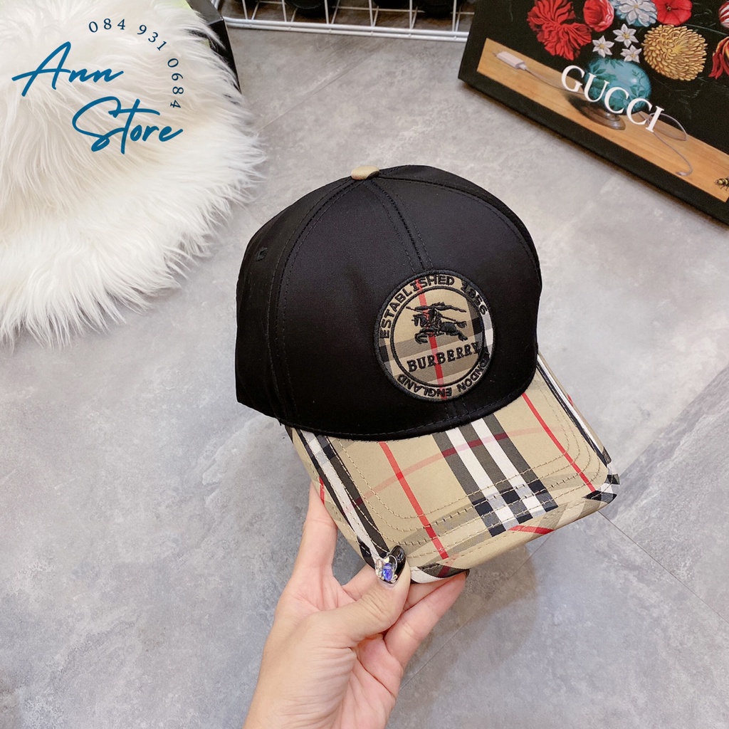 NEWMŨ LƯỠI TRAI BURBERRY CAO CẤP, LOGO THÊU ẤN TƯỢNG, PHOM MŨ CĂNG CHUẨN HÀNG XUẤT