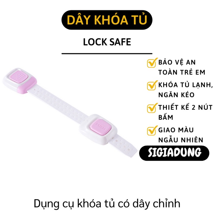 GIÁ SỈ Dụng cụ khóa tủ có dây chỉnh kích thước, khóa tủ tiện lợi có dây chắc chắn, khóa đóng mở vật dụng 7911