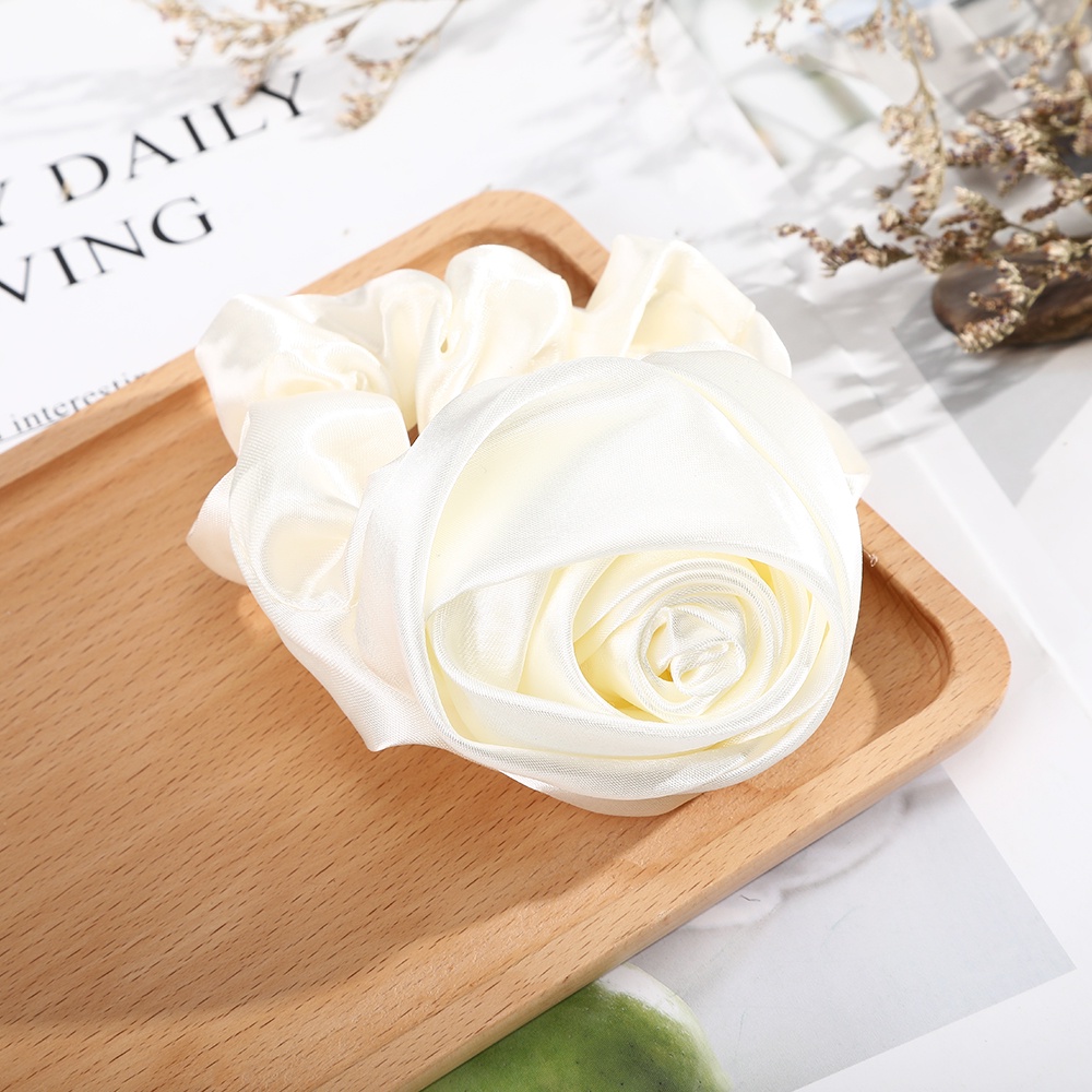Dây cột tóc Haimeikang bản lớn hoa hồng khí chất thời trang cho nữ