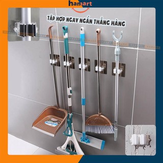 Móc Treo Chổi Hamart Móc Treo Cây Lau Nhà Dán Tường Chịu Lực Ánh Kim Cao Cấp BẢN LỚN 8x8