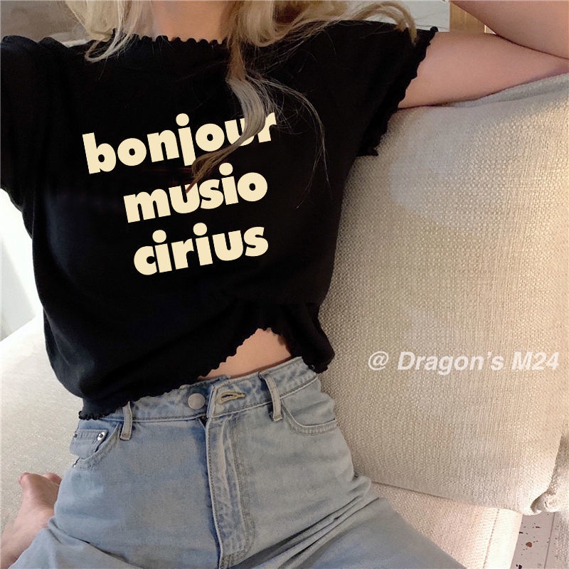 Áo Thun Tay Ngắn In Chữ Phong Cách Hàn Quốc Thời Trang Mùa Hè 2022 Cho Nữ