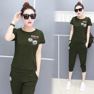 Bộ đồ thể thao nữ thêu logo cao cấp