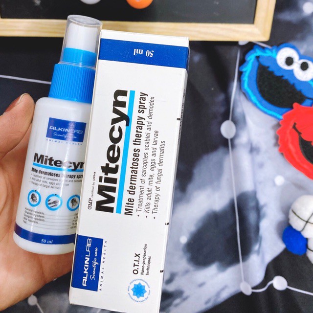 Hanpet.GV- Fungiku và Mitecyn dạng xịt 50ml diệt ve bọ chét trên chó và nấm mèo + ghẻ ngứa trên chó mèo