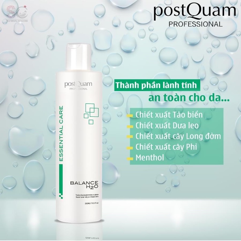 Toner POSTQUAM BALANCE H2O Thu Nhỏ Lỗ Chân Lông Dành Cho Da Dầu Mụn 250ml