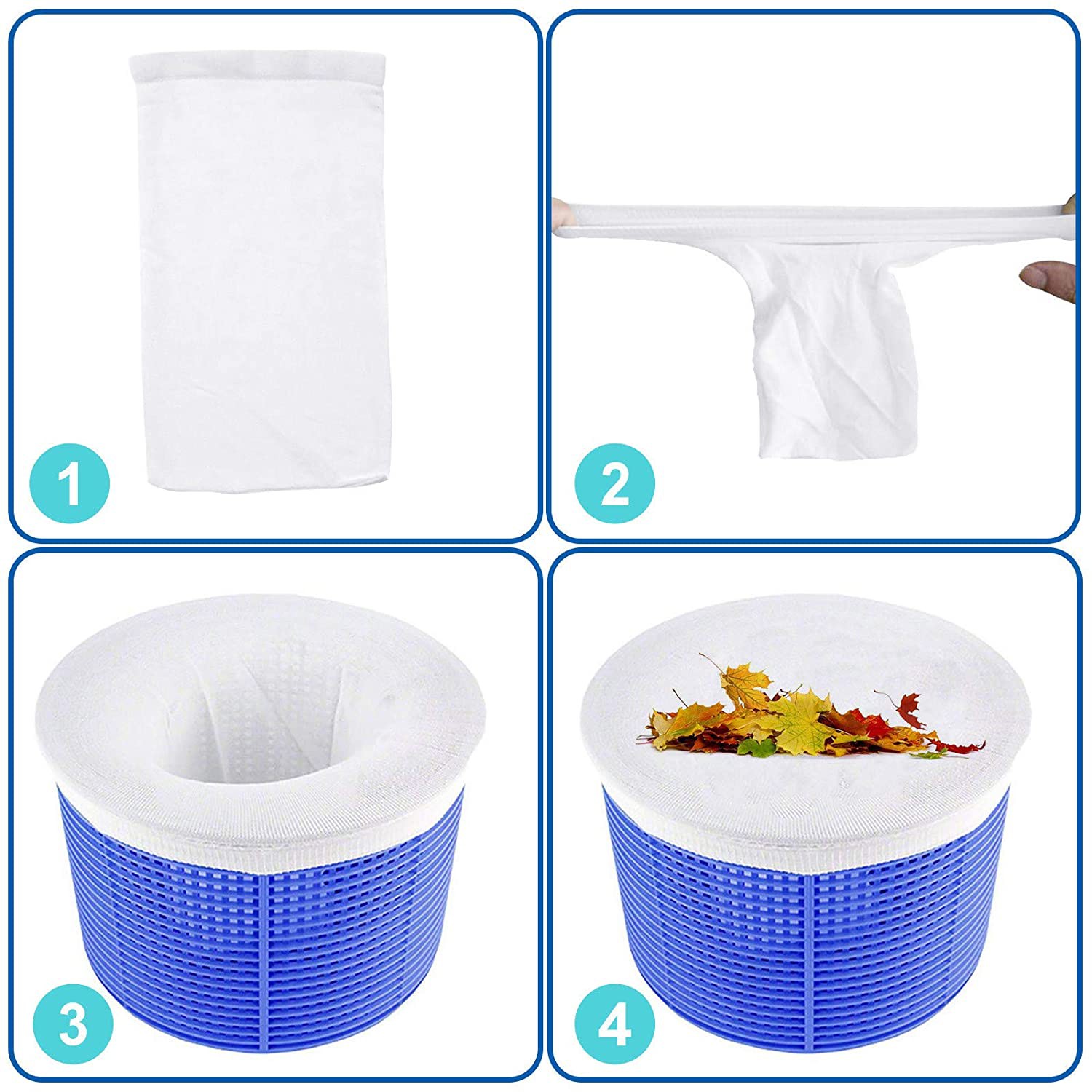 Bộ 30 Lưới Lọc Vệ Sinh Bể Bơi Có Thể Tái Sử Dụng