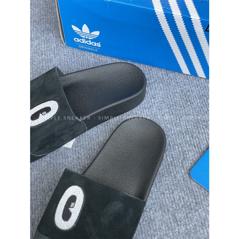 Dép Adidas Adilette Quai Ngang HÀNG CHÍNH HÃNG Adidas Originals Adilette Black x Hattie Stewart - Simple Sneaker