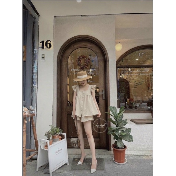 Set đồ nữ mùa hè, bộ đồ nữ áo ba lỗ 2 màu cách điệu