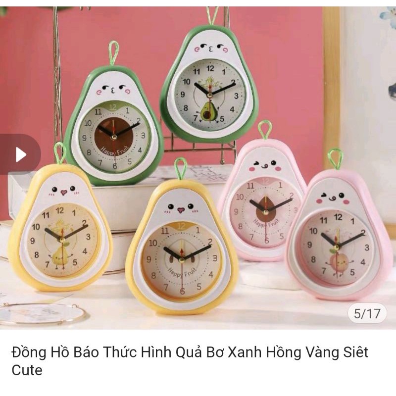 Đồng hồ báo thức hình quả bơ