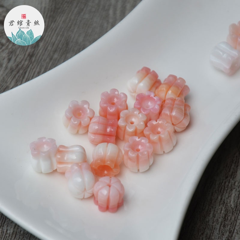 Bingyingge Dây Chuyền / Bông Tai Hình Vỏ Sò / Sứa Biển Tự Nhiên 8MM Phong Cách Cổ Điển diy