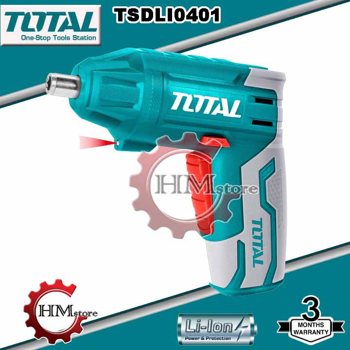 [Chính hãng] Máy vặn vít dùng pin 4V TOTAL TSDLI0401 - Mát siết ốc vít TOTAL 4V