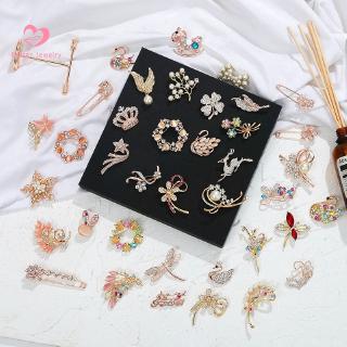 Trâm cài áo đính đá/ ngọc trai giả nhiều kiểu tùy chọn phong cách Hàn Quốc bắt mắt