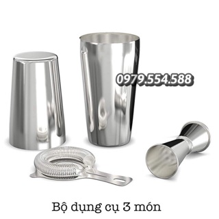 Bộ 3 món dụng cụ pha chế cocktail inox