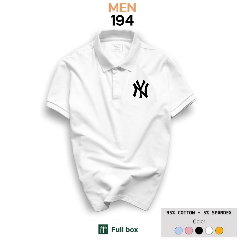 Áo thun Polo GẤU 194 Unisex vải coton 100% y co dãn 4 chiều dày dặn form gerular fit - Ny