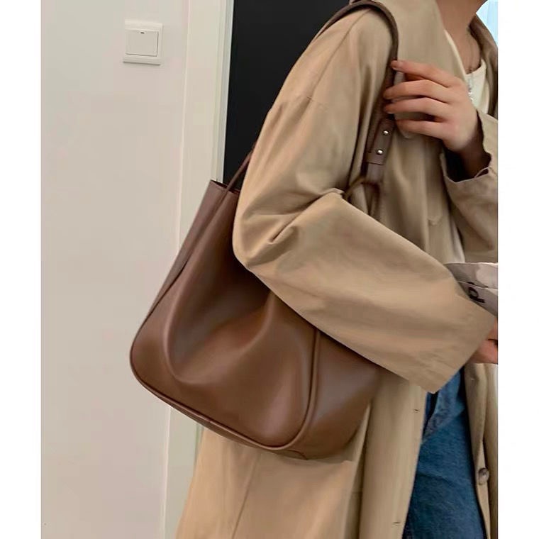 Túi Tote Đeo Vai Kích Cỡ Lớn Phong Cách Thời Trang Retro