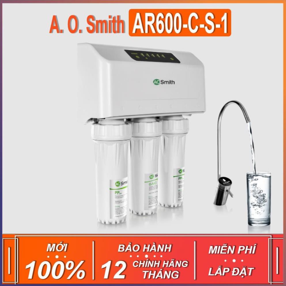 Máy lọc nước tinh khiết A. O. Smith AR600-C-S-1 ( THƯƠNG HIỆU MỸ - Bảo Hành 1 Năm )