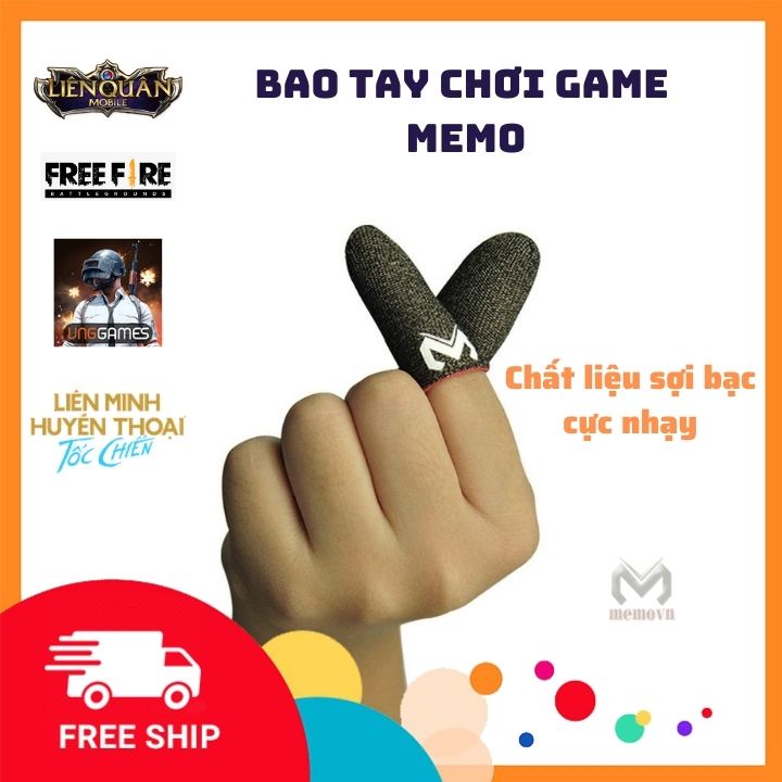 Găng tay chơi game ff MEMO sợi bạc cao cấp chống mồ hôi co giãn tốt tăng độ nhạy cảm ứng iTeemo