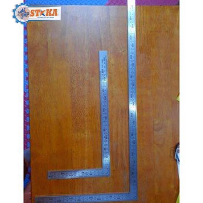 Thước Ke Góc Vuông Inox  Kapusi Nhật Bản - Thước Ke Vuông 90 Độ Đa Năng 30cm - 50cm