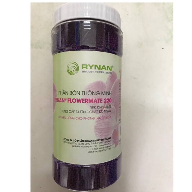 Phân bón thông minh tan chậm Rynan 12-12-20. Lọ 1,36kg