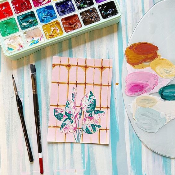 Màu Gouache Himi Dạng Thạch Bộ 18 và 24 màu Himi màu nước
