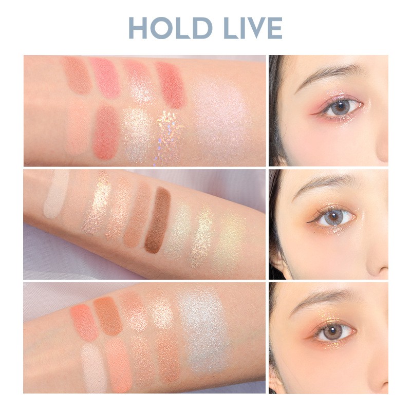 Bảng phấn mắt 9 màu cún bông HOLD LIVE tông cam đào hồng đất trendy SoftCute Fog Language Eyeshadow Palette HL484 HLIV71