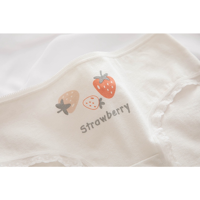 Quần Lót Nữ Họa Tiết Cam Dâu, Chất Cotton Cao Cấp Thoáng Mát - Subo Shop