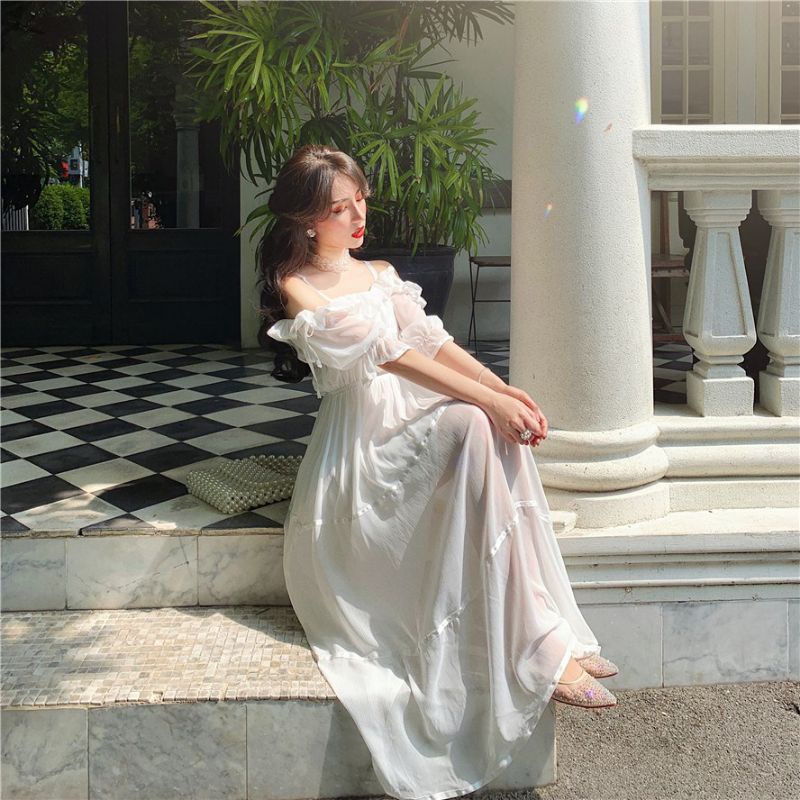 Váy công chúa trễ vai ren ulzzang