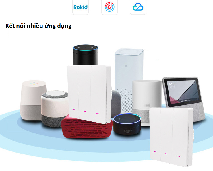 Công tắc wifi smart life tuya bật tắt đèn quạt nút cơ sang trọng độ bền cao