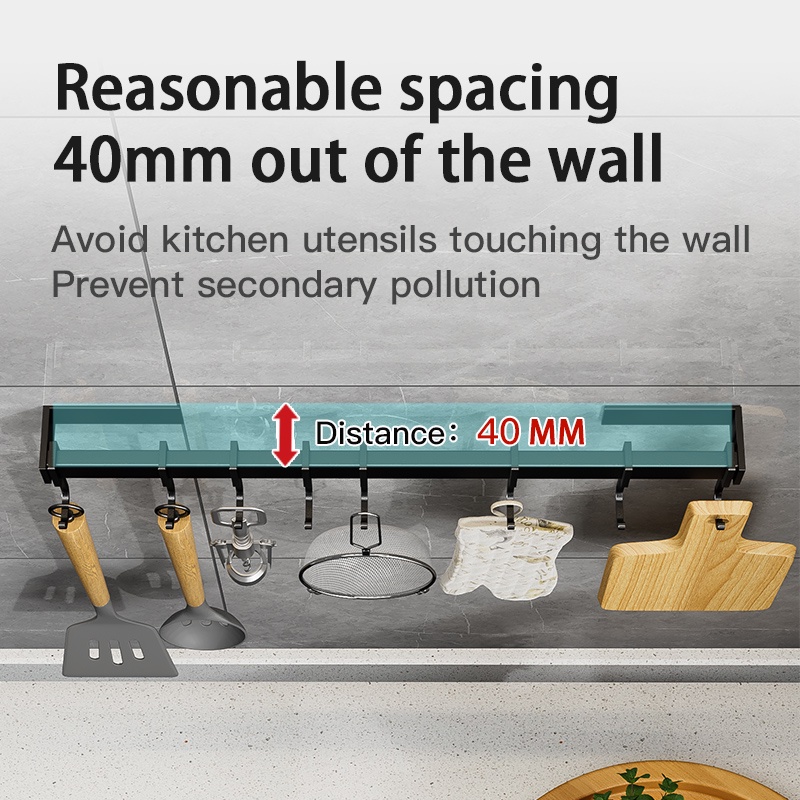 Móc Treo Đồ Dùng Nhà Bếp Gắn Tường Không Cần Khoan Tiện Dụng Chất Lượng Cao