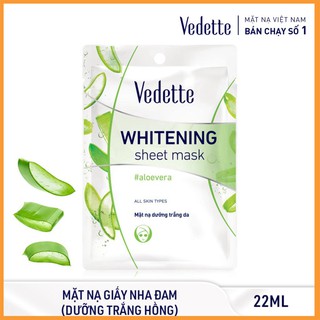 ❤️ mặt nạ giấy trắng da nha đam 22ml vedette
