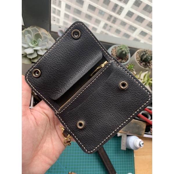 VÍ DA BÒ MINI DÁNG GẬP DA BÒ 100%