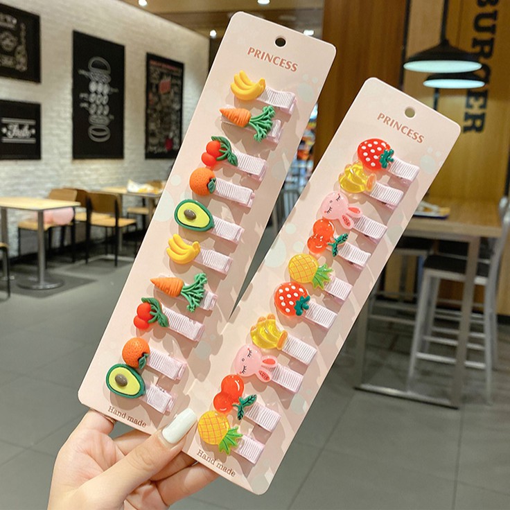 Set 10 kẹp tóc tùy chọn hoạ tiết dễ thương xinh xắn