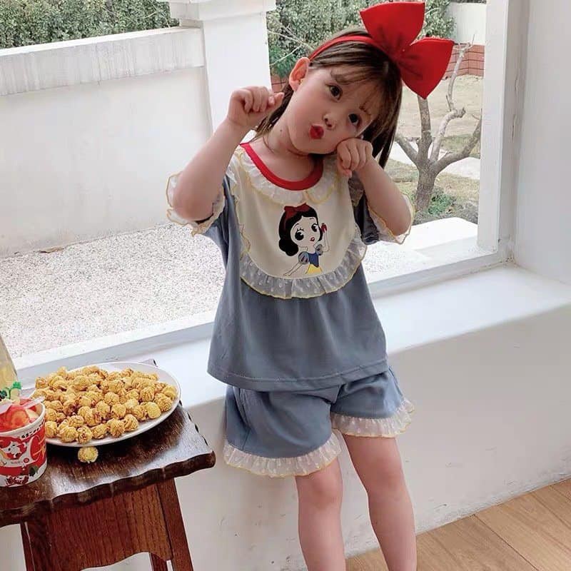 Đồ bộ trẻ em cho bé gái in hình bạch tuyết siêu xinh xắn đáng yêu JIMADO AB2070