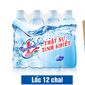 Lốc 12 chai nước uống tinh khiết Number 1 500ml