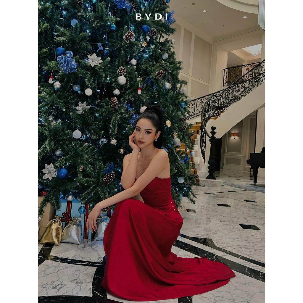 Váy Cúp Ngực Nữ Dạ Hội Thiết Kế Cúc Ngọc Nhúng Dáng Dài BYDI Design | MIWA DRESS