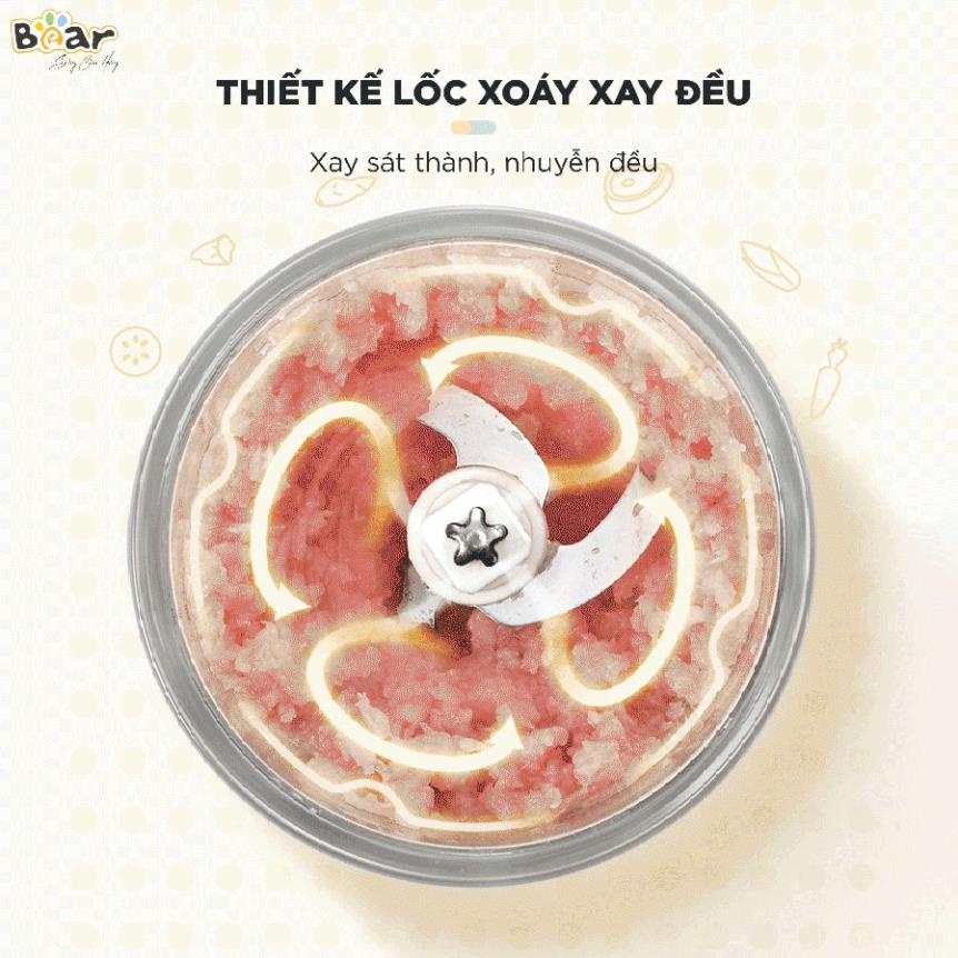 Máy xay thịt, xay thực phẩm đa năng 0.6L Bear QSJ-C02K1 (GR-B06V1) cho bé ăn dặm mini, Bảo Hành 18 tháng