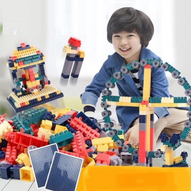 ĐỒ CHƠI XẾP HÌNH LEGO 520 CHI TIẾT BUILDING BLOCK PARK SÁNG TẠO, TĂNG KHẢ NĂNG TƯ DUY CHO BÉ