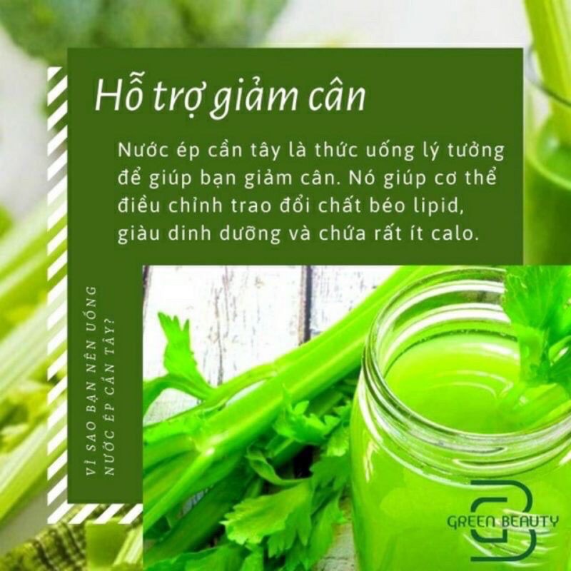 Nước ép cần tây Green Beauty giúp giảm cân cấp tốc đẹp da giữ dáng cân bằng nội tiết detox hiệu quả chính hãng 30 gói