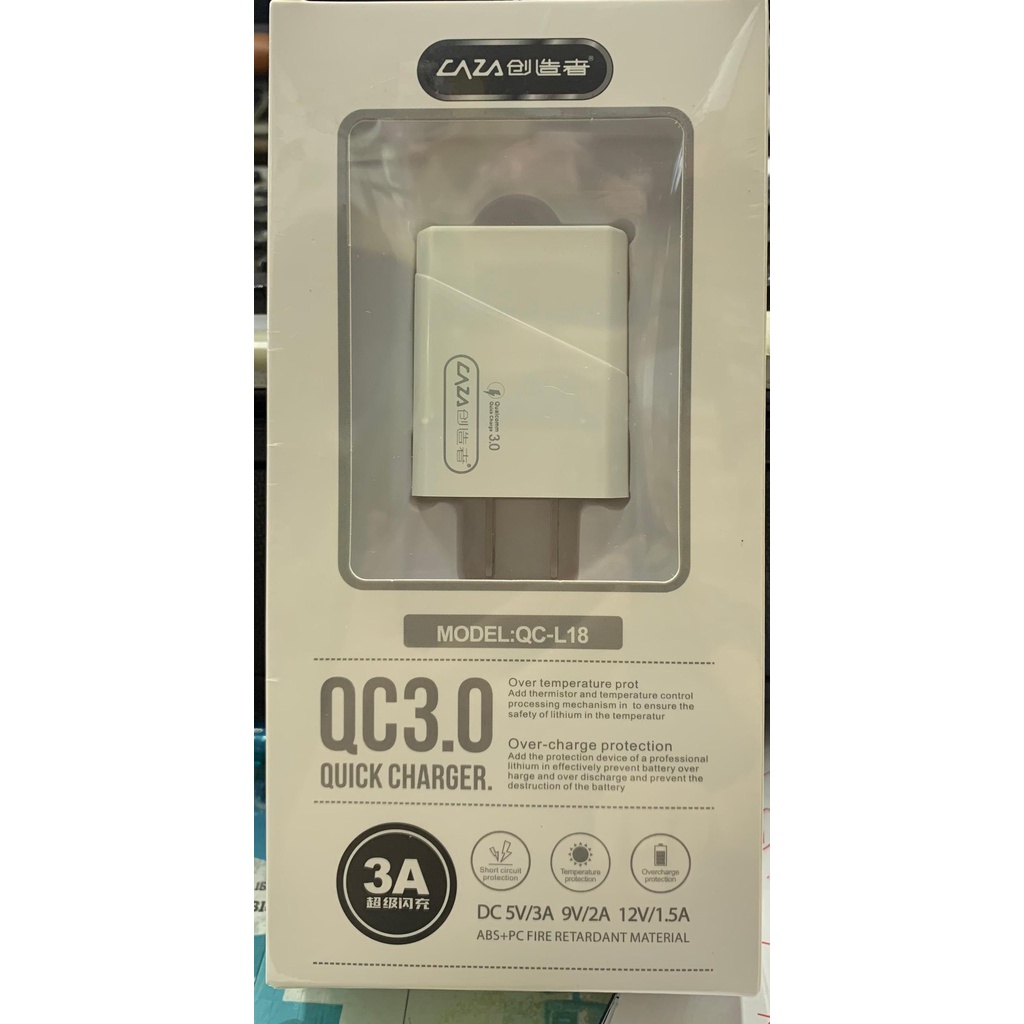 Cóc sạc điện thoại nhanh 5V Caza QC-L18- Hàng chính hãng