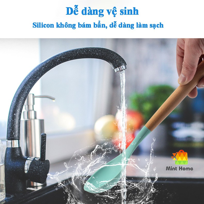 Bộ dụng cụ nhà bếp, nấu ăn, làm bánh 11 món silicon chống dính, silicone chịu nhiệt đa năng, phụ kiện decor phòng bếp