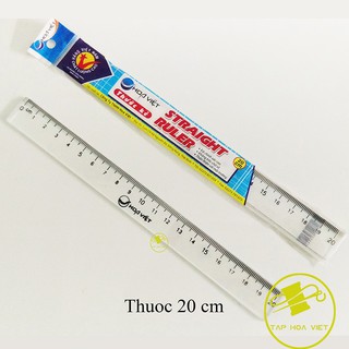Thước kẻ Hoa Việt 20 Cm - Khắc Lazer (Trắng)