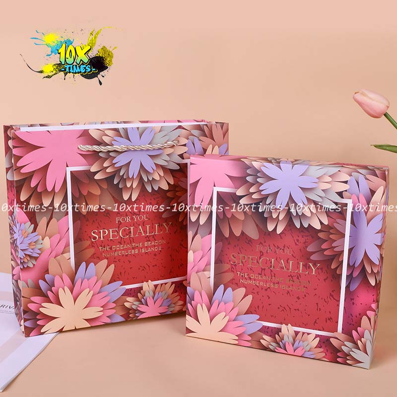 Hộp túi giấy đựng quà tặng đỏ Specially sang trọng tặng sinh nhật bạn gái bạn trai đối tác, valentine, ngày lễ có quai