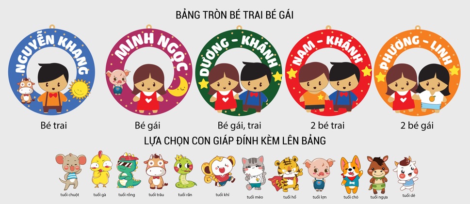 Bảng Treo Phòng Cho Bé Thiết Kế Tên Riêng Theo Yêu Cầu