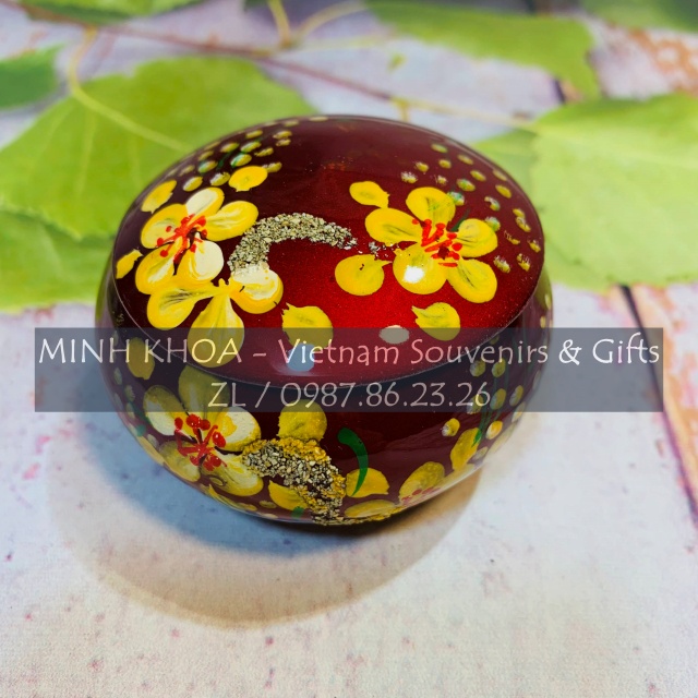 Hũ Sơn Mài Cổ Trang Mini Đựng Son Handmade Đựng Nhẫn Siêu Xinh - Lacquer Jewelry Box