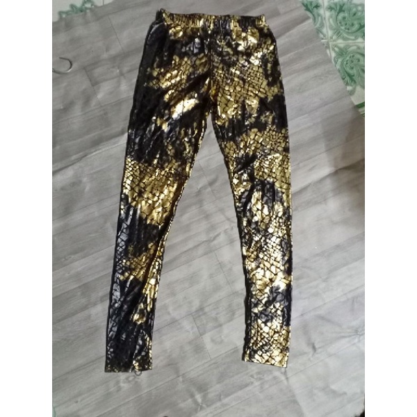 new quần da rắn phối màu nhũ bóng