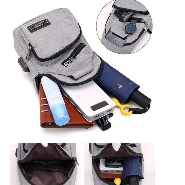 [ TÚI ĐEO CHÉO NAM ] Túi đeo chéo nam phong cách Hàn Quốc ,cổng USB xạc tiện dụng 269-DC101 | BigBuy360 - bigbuy360.vn