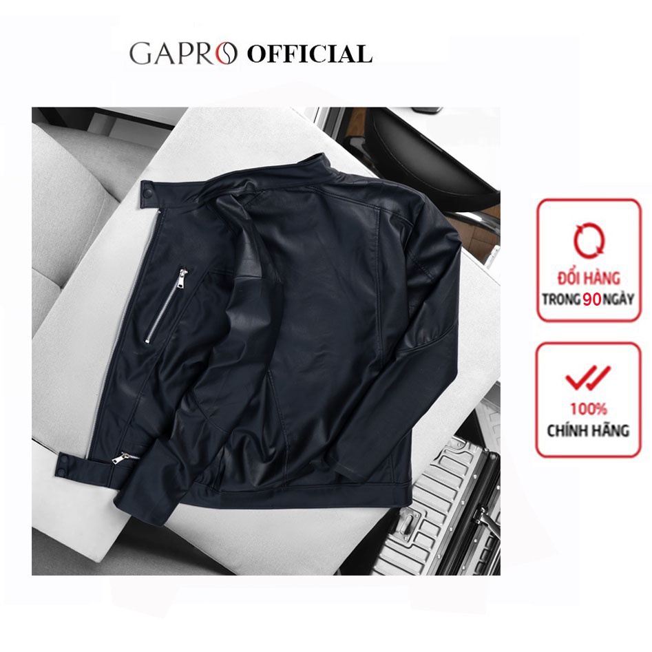 Áo khoác da nam lót dù 6 dây kéo cao cấp Gapro Fashion ADA023